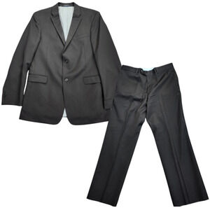 Tommy Hilfiger Black Suit Set 100% Wool Jacket 41 L Pants 32